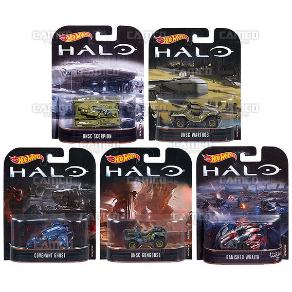  - 2017 Hot Wheels Retro Replica Entertainment B Case (HALO) Assortment DMC55-956B