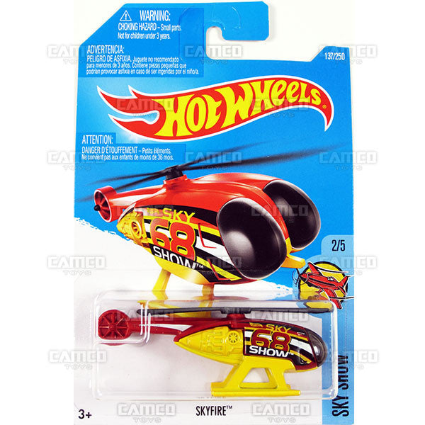 Skyfire #137 red &amp; yellow - 2016 Hot Wheels Basic Mainline Case WorldWide Assortment C4982