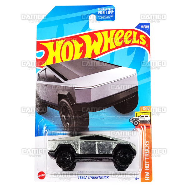 Tesla Cybertruck #49 silver HW  Hot Trucks - 2022 Hot Wheels Basic Mainline Assortment L2593 by Mattel