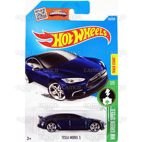 Tesla Model S #242 Blue - 2016 Hot Wheels Basic Mainline F Case WorldWide Assortment C4982