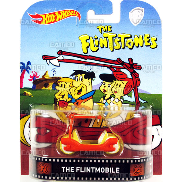 The Flintmobile (FRW03) The Flintstones - 2017 Hot Wheels Premium Retro Replica Entertainment D Case 1:64 Die-cast Assortment DMC55-956CD by Mattel.