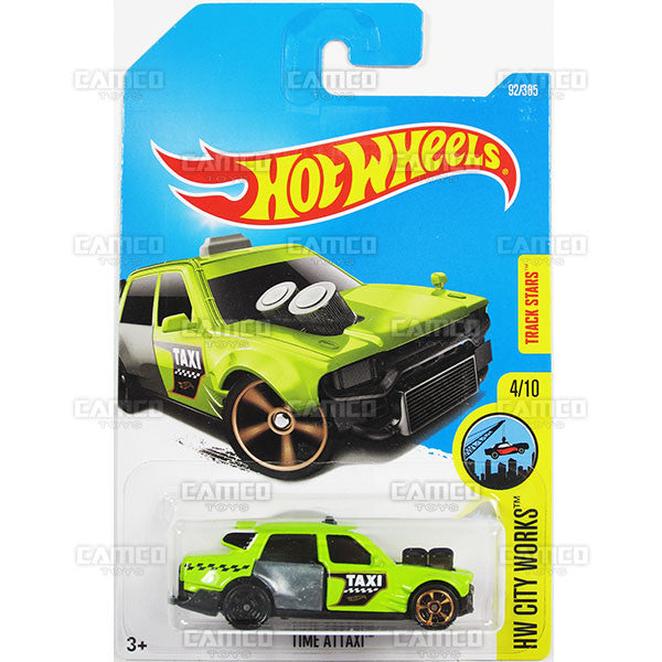 Time Attaxi #92 green (HW City Works) - from 2017 Hot Wheels basic mainline D case Worldwide assortment C4982 by Mattel.