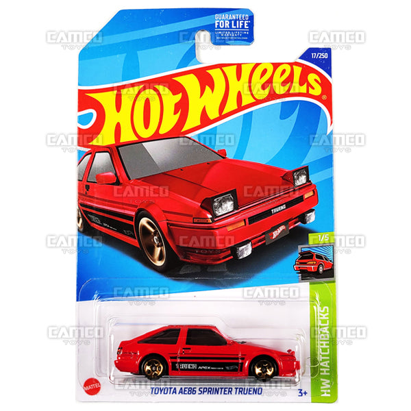 Toyota AE86 Sprinter Trueno #17 red - HW Hatchbacks - 2022 Hot Wheels Basic Mainline Case Assortment L2593 by Mattel.