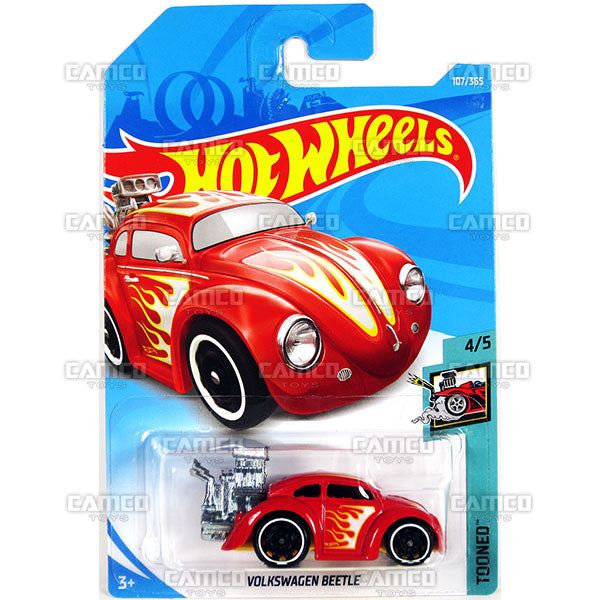 Volkswagen Beetle #107 red - 2018 Hot Wheels Basic Mainline E Case Assortment C4982 by Mattel.