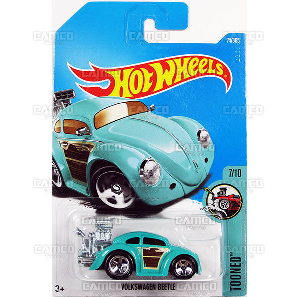 Volkswagen Beetle #74 teal (Tooned) - from 2017 Hot Wheels basic mainline D case Worldwide assortment C4982 by Mattel.