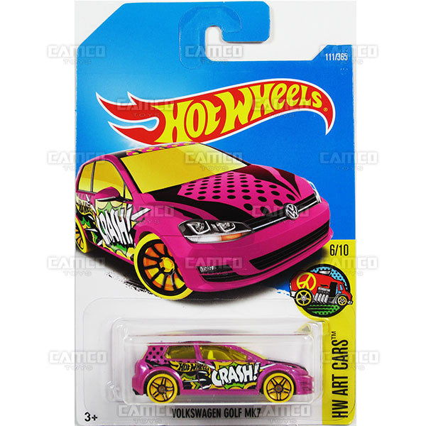 Volkswagen Golf MK7 #111 purple (HW Art Cars) - from 2017 Hot Wheels basic mainline E case Worldwide assortment C4982 by Mattel.